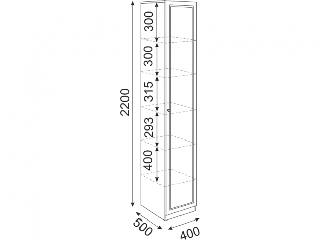 Пенал Беатрис М04 ШхВхГ 400х2200х500 мм 